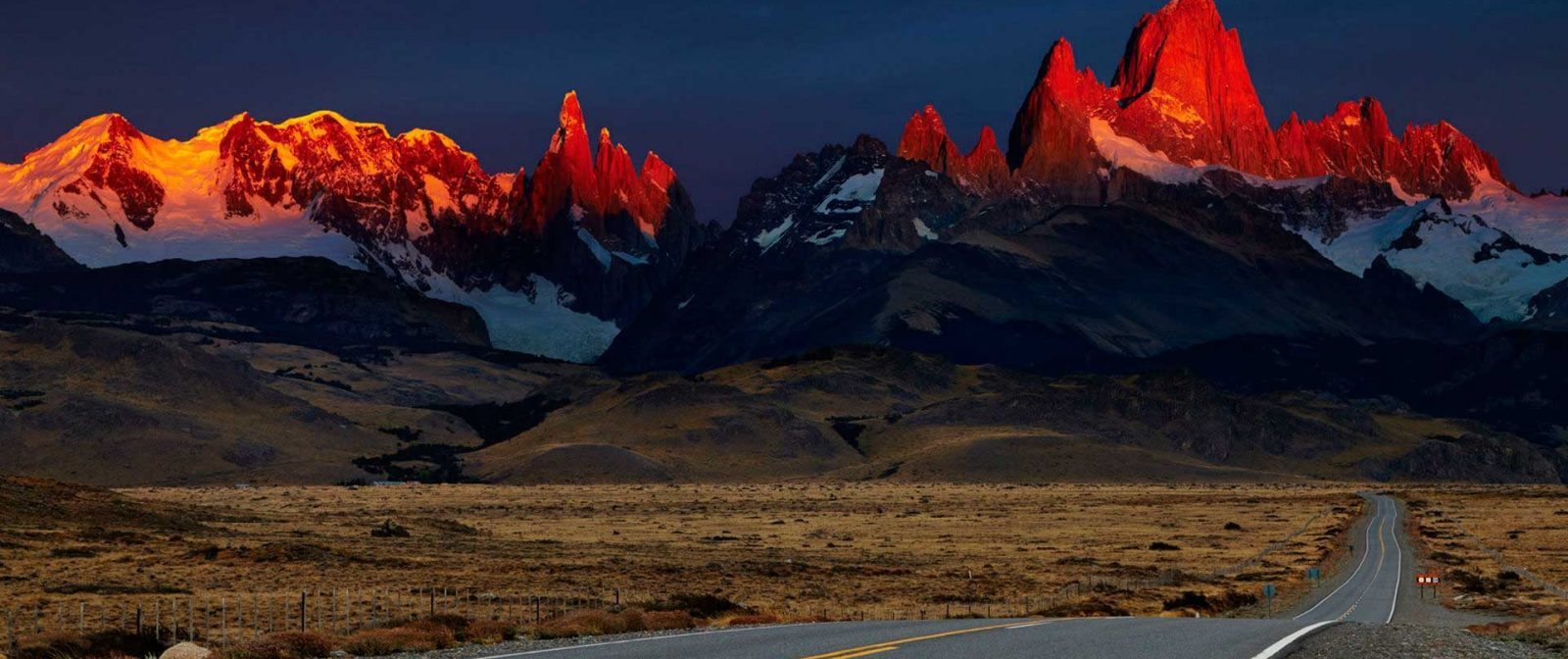 Patagonia mountains at sunset - Bike Odyssey Che Cycle Tour