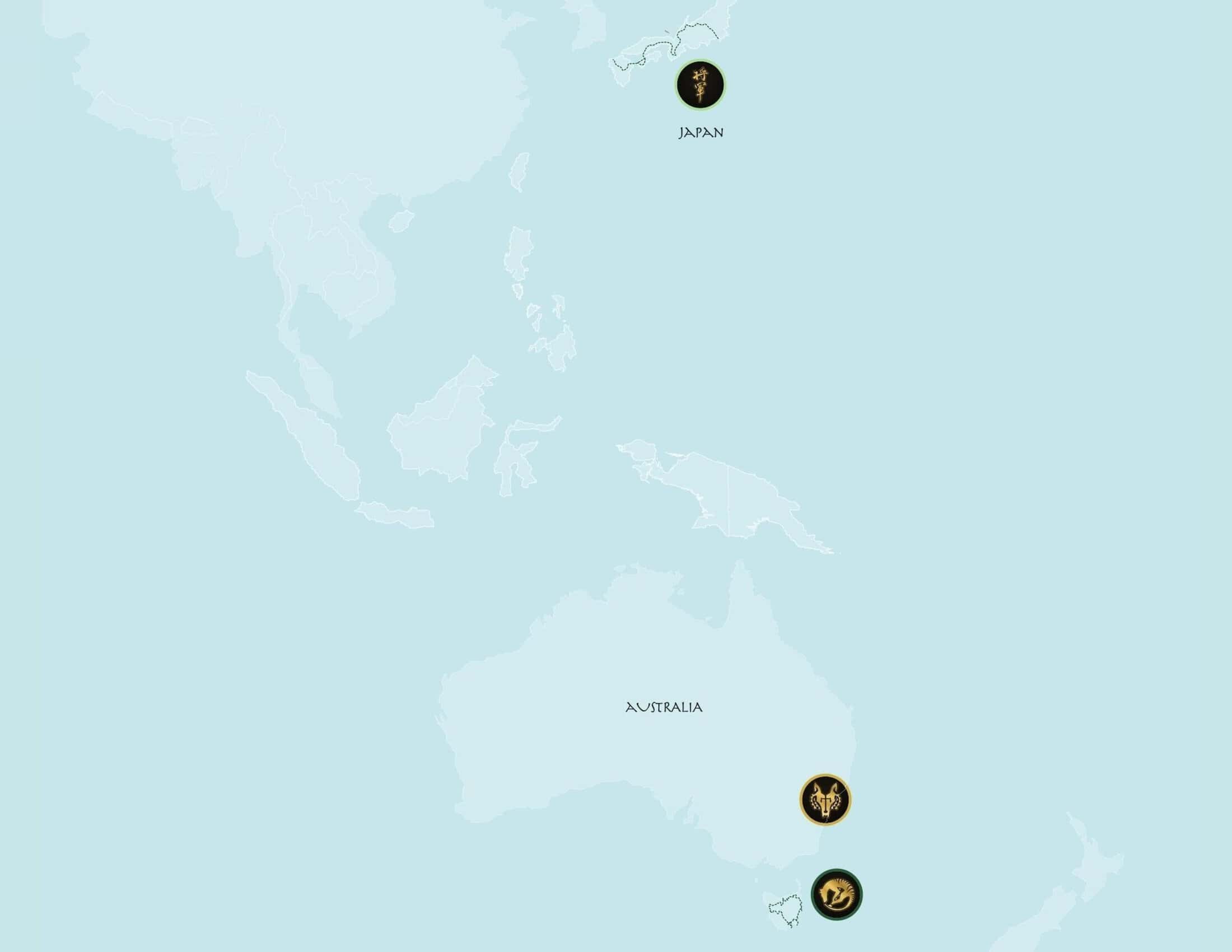 Interactive map of Bike Odyssey's Oceania cycling tour routes