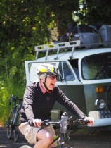 Di cruises in on her e-bike