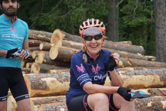 Jane relaxes in the Austrian hills