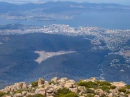 Looking down on Hobart Mount Wellington