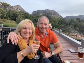 Karen and Dave at Freycinet Lodge Freycinet Bike Tour Tasmania