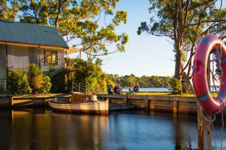 Relaxing in Strahan Strahan Bike tour tasmania