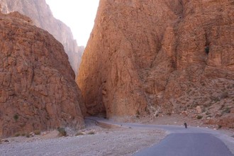 RIding into the Todgha Gorge