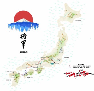 Shogun Bike Tour Route Large Map