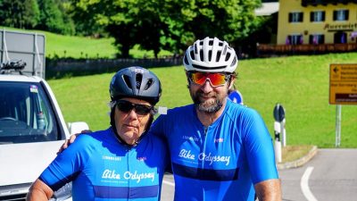 What becomes of the Lionhearted by Charlie Morgan Charlie and James on the Lionheart Bike tour in the Austrian Alps